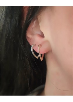 Kalp Motif Taşsız Gümüş Halka Küpe Çifti Serisi