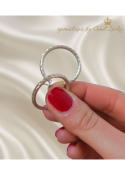 Lazer Kesim Taşsız Gümüş Halka Küpe Çifti