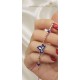 Mavi Mine Çınar Yaprağı Motif Gümüş Bileklik 