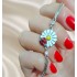 Mineli Papatya ve Uğur Böceği Motif Gümüş Bileklik