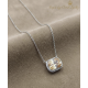 Mozanite ve Topaz Taşlı Gümüş Kolye 