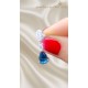 Topaz ve Mozanite Taşlı Gümüş Küpe Çifti 