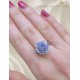 Mozanite Taşlı Gümüş Tektaş İri Yüzük 