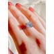 Mozanite Taşlı Çiçek Motif Gümüş Tektaş Yüzük 