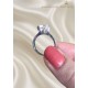 Mozanite Taşlı Çiçek Motif Gümüş Tektaş Yüzük 