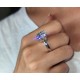 Mozanite Taşlı Gümüş Tektaş İri Yüzük 