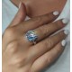 Mozanite Taşlı Gümüş Tektaş İri Yüzük 
