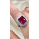 Lal ve Mozanite Taşlı Gümüş Yüzük