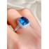 Blue Topaz ve Mozanite Taşlı Gümüş Yüzük 