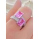 Pembe Safir ve Mozanite Taşlı Gümüş Yüzük