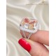 Topaz ve Mozanite Taşlı Büyük Dikdörtgen Motif Gümüş Yüzük 