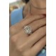 Topaz ve Mozanite Taşlı İri Kare Motif Gümüş Yüzük 