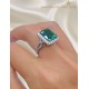 Mozanite ve Zümrüt Taşlı Gümüş Yüzük