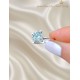 1.4 Carat Mozanite Taşlı Su Yeşili Renk Gümüş Yüzük