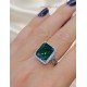 Mozanite ve Zümrüt Taşlı Gümüş Yüzük