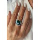 Mozanite ve Zümrüt Taşlı Gümüş Yüzük