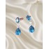 Topaz ve Mozanite Taşlı Gümüş Küpe Çifti