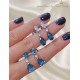 Topaz ve Mozanite Taşlı Gümüş Küpe Çifti