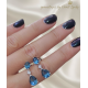 Topaz ve Mozanite Taşlı Gümüş Küpe Çifti