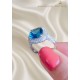 Blue Topaz ve Mozanite Taşlı Gümüş Yüzük 