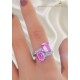 Pembe Safir ve Mozanite Taşlı Gümüş Yüzük