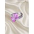 Pembe Safir ve Mozanite Taşlı Gümüş Yüzük