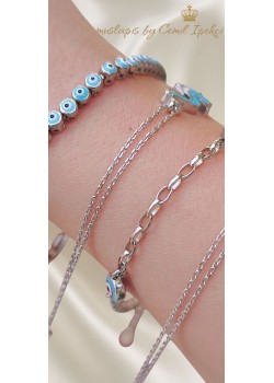 Deniz Atı ve Fil Motif Mineli Gümüş Bileklik Serisi