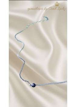 Mineli Nazar Boncuklu Gümüş Halhal 