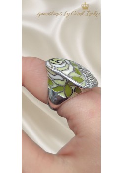 Yeşil Mine Taşlı Gümüş Yüzük 