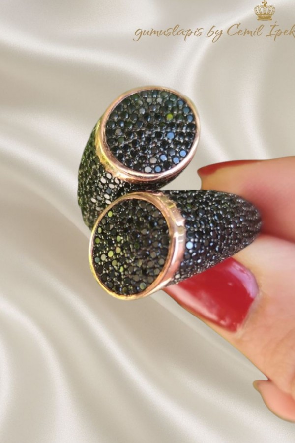 İkili Onix Taşlı Gümüş Yüzük 