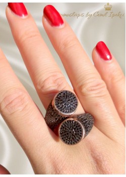 İkili Onix Taşlı Gümüş Yüzük 