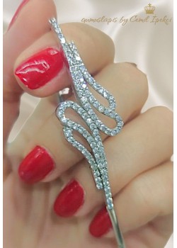 Zirkon Taşlı Gümüş Dalgalı Bileklik