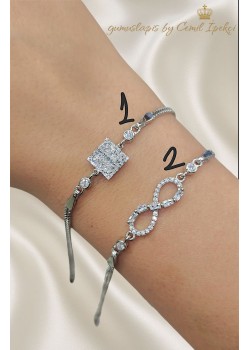 Çift Zincirli Desenli Gümüş Bileklik Serisi