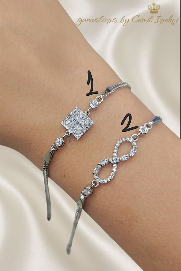 Çift Zincirli Desenli Gümüş Bileklik Serisi