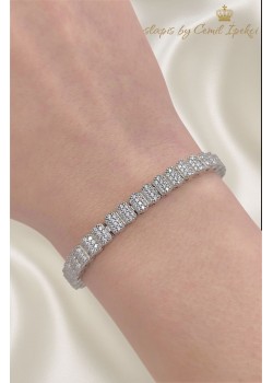 Asansörlü Yarım Suyolu Gümüş Bileklik