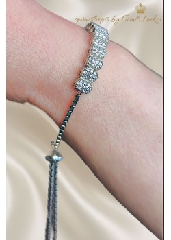 Asansörlü Yarım Suyolu Gümüş Bileklik