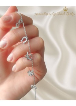 Şans Motifleri ile Süslü Gümüş Bileklik 