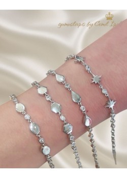 Motifli Gümüş Bileklik Serisi