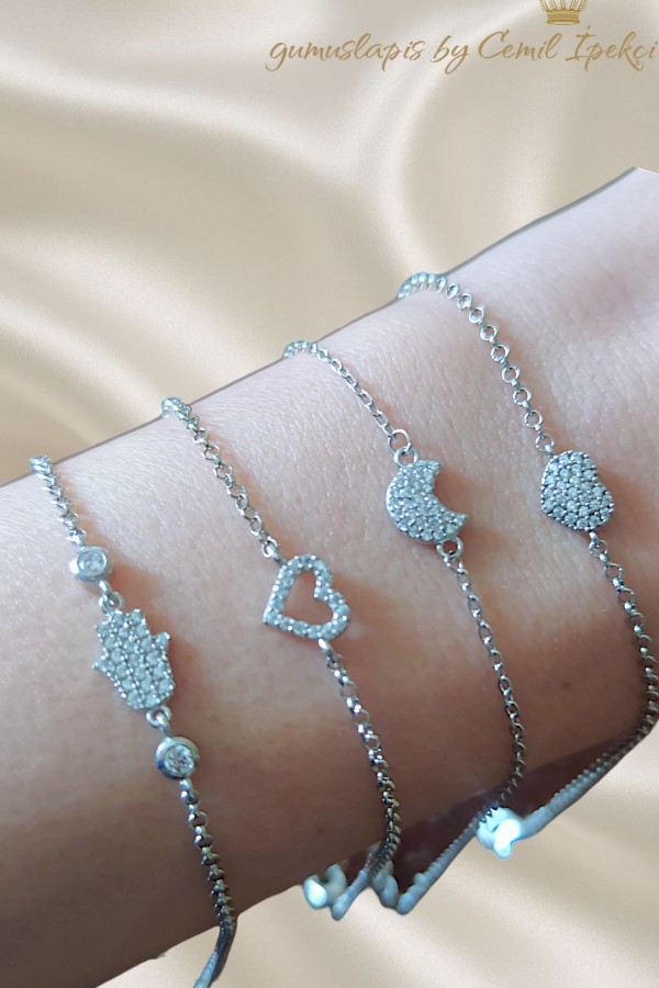 Desenli Mini Gümüş Bileklikler Serisi (adet)