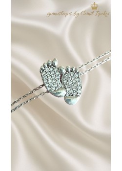 Bebek Ayağı Motif Gümüş Bileklik 