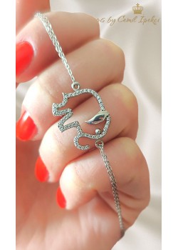 Fil Motif Gümüş Bileklik 