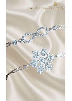 Ortası Desenli Çift Zincirli Gümüş Bileklik Serisi