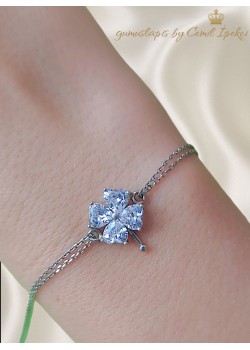 Yonca Motif Gümüş Bileklik 