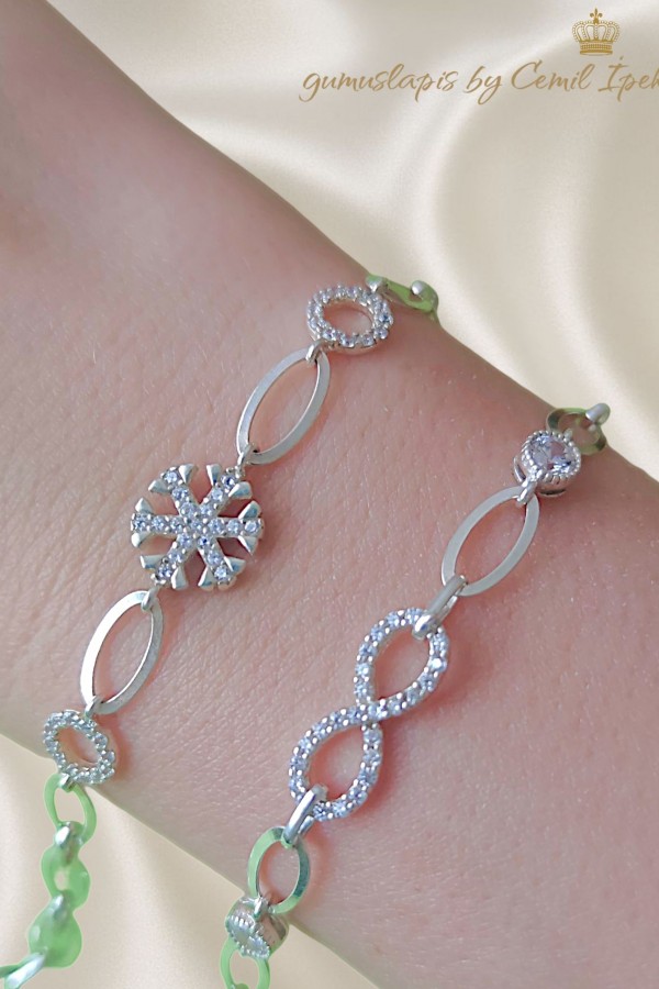 Desenli Gümüş Bileklik Serisi 