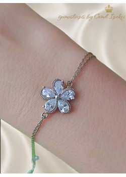 Çiçek Motif Gümüş Bileklik