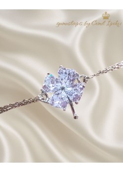 Yonca Motif Gümüş Bileklik 