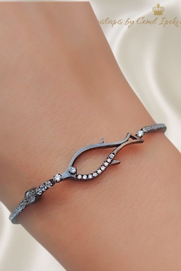 Balık Motif Asansörlü Gümüş Bileklik