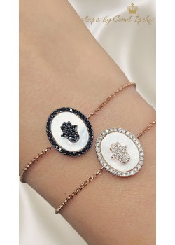 Fatıma Ana Motif Asansörlü Gümüş Bileklik Serisi