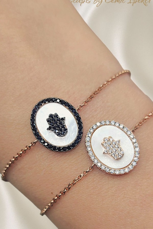 Fatıma Ana Motif Asansörlü Gümüş Bileklik Serisi