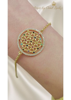 Yaşam Çiçeği Gümüş Bileklik 